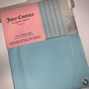 NWT Light Blue Juicy Couture Shower Curtain/Liner